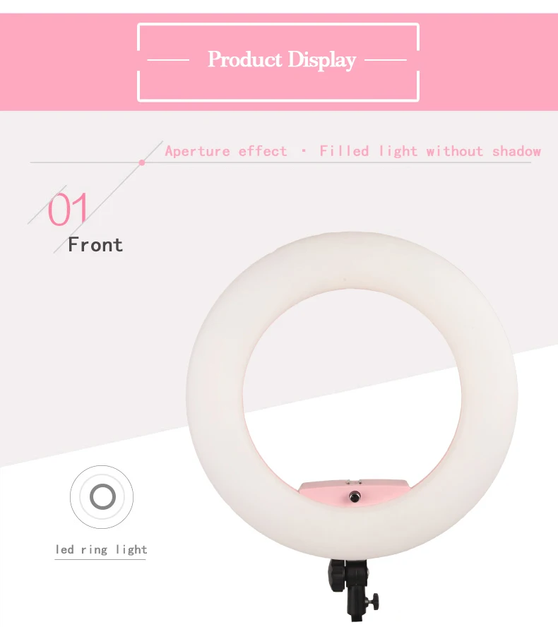 Yidoblo FD-480II Pink Bi-color Studio Ring Light with bag LED Video Light Lamp Photographic Macro Lighting 5500K 480LED Lights 5