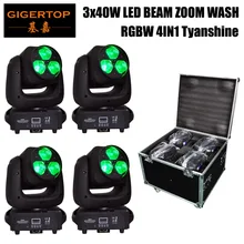 TIPTOP 140 W мини-moving головы луч света 3 шт* 40 W 4in1 RGBW Луч Led движущегося света 10/17DMX Каналы 90 V-240 V Disco Wash Zoom