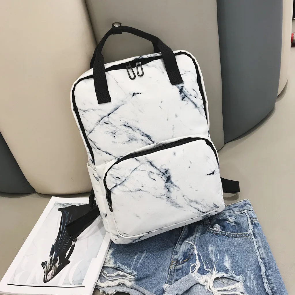 backpack travel Women Marble Pattern Large Capacity Bags Package Shoulder Bags backpack school student bag backpacks Ju17