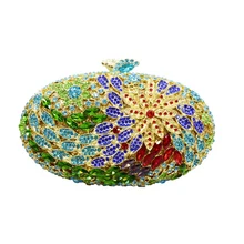 Стильный овальный цветочный вечерний мешок роскошный горный хрусталь сумка для банкета для вечерние сумочки Серебряный женский свадебный шикарный клатч 88172