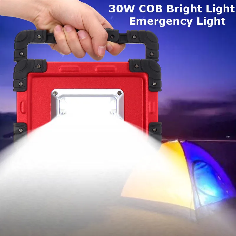 

32LEDs Rechargeable LED Flood Light 30W USB COB Portable Lanterns Spotlight Work Camping Tent Outdoor Lamp Lighting DC3.7V