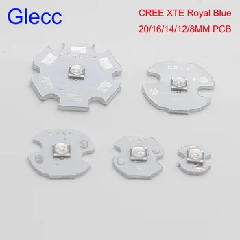 

1-10pcs Cree XTE LED XT-E 1-5W LED Emitter Royal Blue 450-452nm LED with 20/16/14/12/8MM PCB