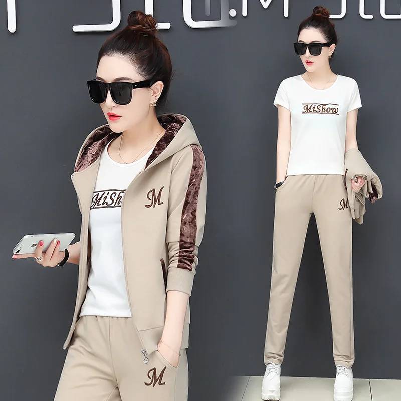 

MISHOW Tracksuit 2pcs Women Set Hoodies Crop Top Sweatshirt+Side Stripe Pants Hooded 2 Pieces Sets Women Clothing Suits Female