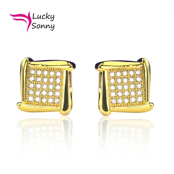 

Hot 925 Sterling Silver Hip Hop Men Stud Earring Kite Shaped Screw Back Micro Pave 5A+ Cubic Zircon CZ Iced-Out Earrings For Men