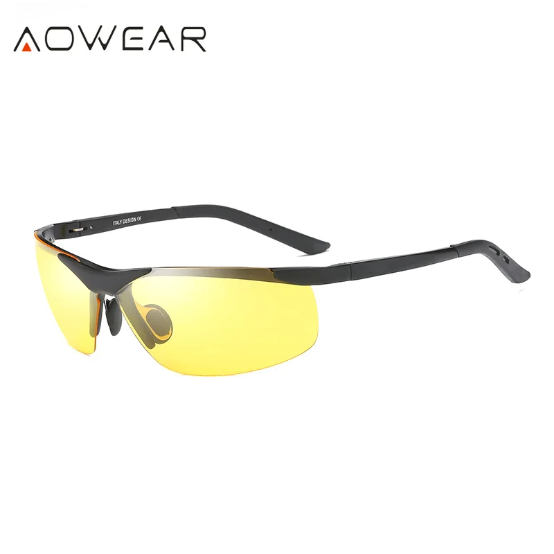 AOWEAR HD очки ночного видения мужские высококачественные алюминиевые спортивные