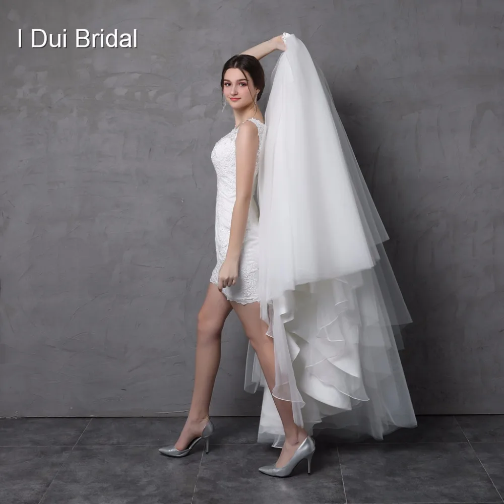 8644 Robe De Mariée Avec Jupe Détachable Illusion Dentelle Dos Deux Voies Longue Courte Usine Personnalisée Faire Des Vestidos Casamento In Robes