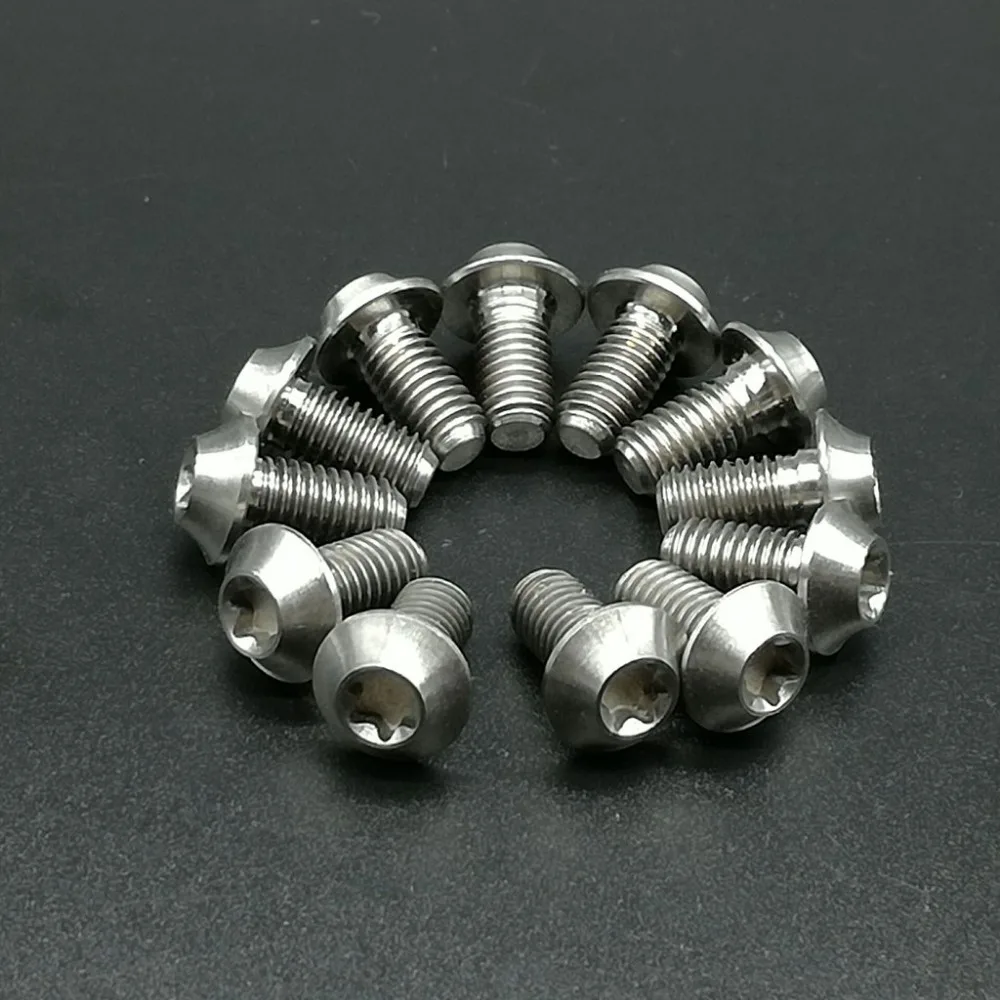 New 12pcs T25 Ti Titanium Rotor Bolts M5x10mm Screws For Mtb Disc Brake