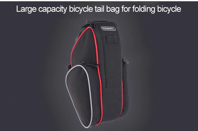 Discount ROSWHEEL 13890 Cycling Tail Bag Folding MTB Mountian Bike Back Saddle Seat Pouch Outdoor Pocket Tools Bag Bicycle Accessories 0