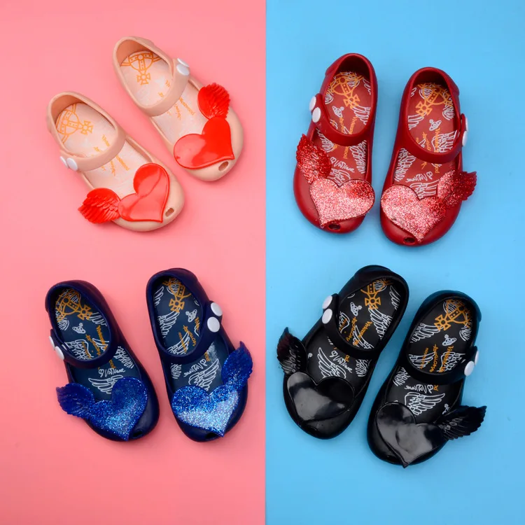 Новинка года; Летние босоножки для девочек; босоножки Мелисса; дышащая модная обувь принцессы с открытым носком; детская пляжная обувь; 3 цвета