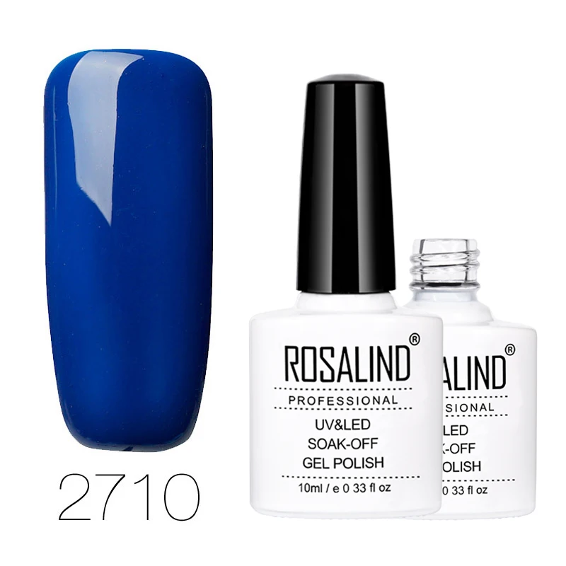 ROSALIND гель 1 S 10 мл синий цвет белый лак для ногтей УФ светодиодный Блестящий лак для ногтей Полупостоянный гель лак - Цвет: 2710