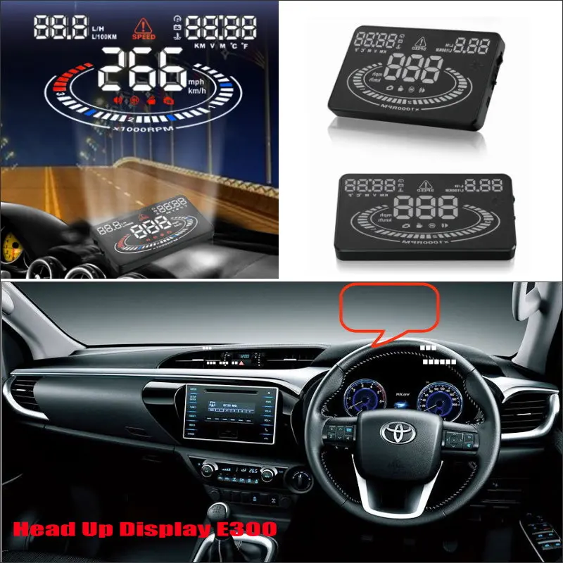 Для Toyota Fortuner/Hilux/Tacoma 2010 2020 автомобильный OBD HUD электронный дисплей с головным