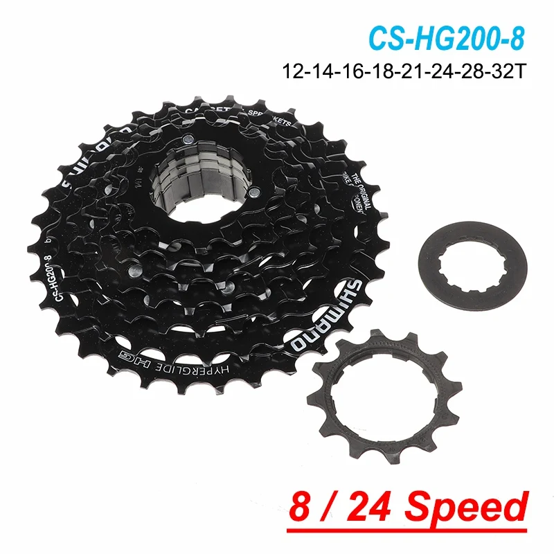 MTB Bicycle Transmission Parts CS-HG200-7/8 Cassette Bike Freewheel Cassettes 12-14-16-18-21-24-28-32T 7S/8S Speed Bike Flywheel - Цвет: 12-32T  8-24 speed