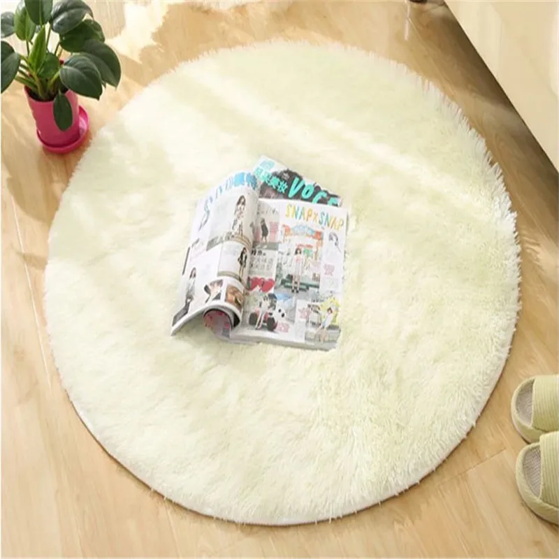 Anti slip 80cm 100cm 120cm Thick Big Round Floor Carpets For Living Room Bathroom Circle Mat Rug