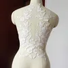 French Lace Handmade Beads Wedding Dress Applique DIY Bridal Headdress Ivory White Lace Collar Lace Fabric Patch HB82W ► Photo 2/6