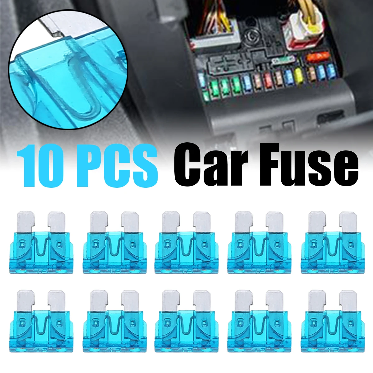 New 10pcs/set Auto Car Truck Standard Fuse Blade 15A 32V Cars Safety Blade Fuses Accessories Kit