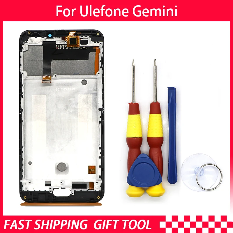 

Touch Screen LCD Screen LCD Display For Ulefone Gemini Digitizer Assembly With Frame Replacement Parts+Repair Tool