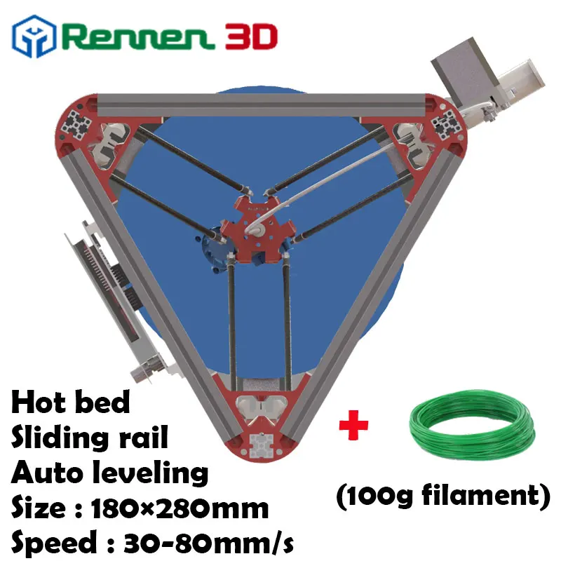 3 D Cheap Delta 3D Printer M Auto Level Kossel Mini Reprap Prusa rostock 3D-Printer Machine Kit With Hot Bed Injection