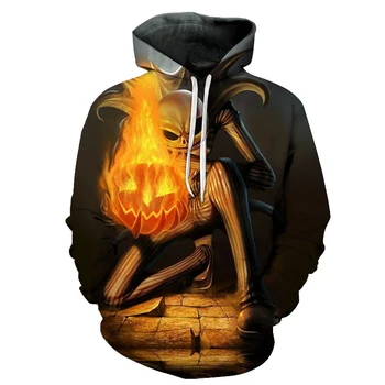 

jack skellington fire pumpkin 3D Hoodies Sweatshirts Men Tracksuits Drop Shipping Comic Hooded Pullover Brand Hoodie ZOOTOP BEAR