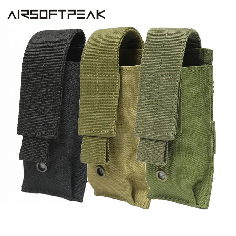 AIRSOFTPEAK Тактический Подсумок один пистолет ножевой фонарик оболочка Охота Открытый Топ патроны Molle Чехол картридж клип сумки