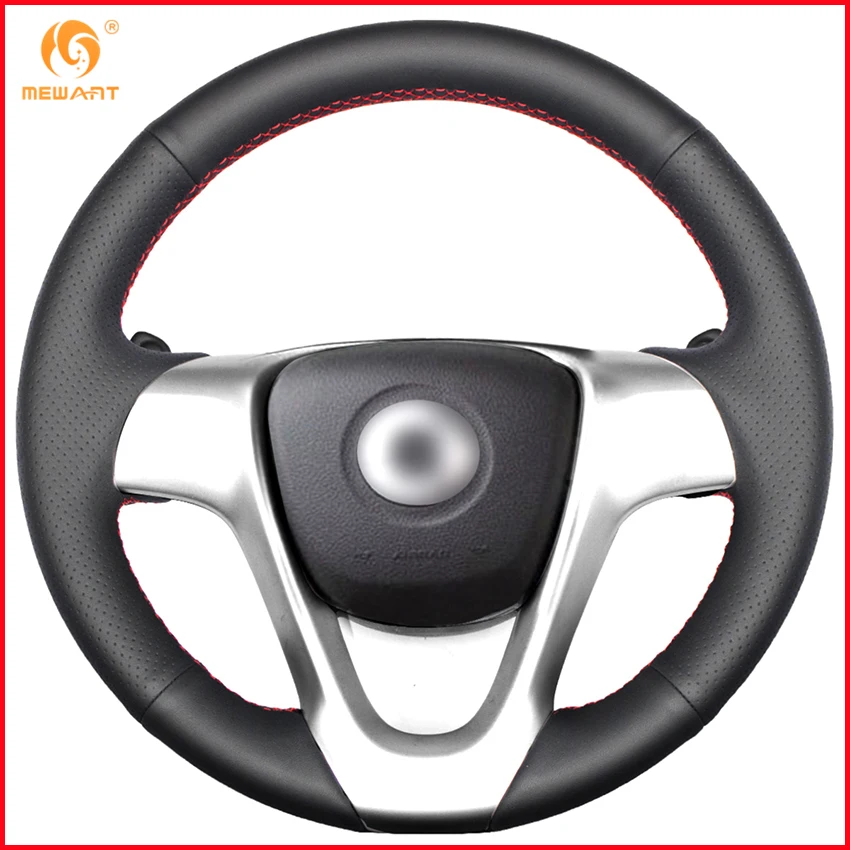 

MEWANT Black Artificial Leather Car Steering Wheel Cover for Smart Fortwo 2009-2013 Smart Forjeremy 2013 Interior Accessories