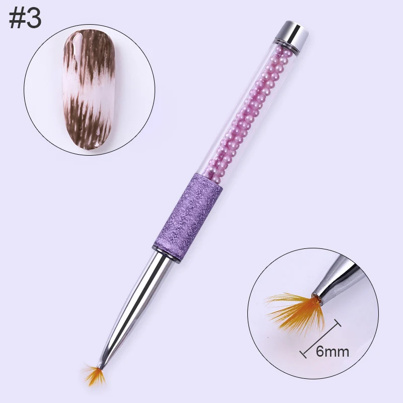 1 шт градиентный веер для рисования, карандаш для ногтей, кисть для краски, фиолетовые стразы, ручка для УФ-геля, Маникюрный Инструмент для рисования ногтей - Цвет: Pattern 3