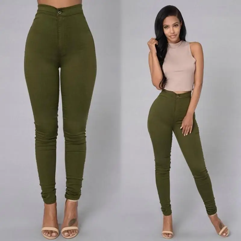 Весенние тонкие профессиональные женские брюки в западном стиле, белые черные брюки, средняя талия размера плюс, Формальные женские брюки-карандаш - Цвет: Зеленый