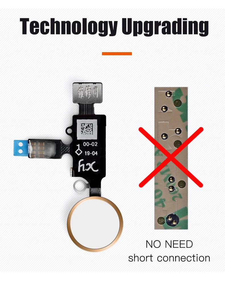 

10Pcs/lot Free DHL New Home Key with Return Function No Shorting Correction Menu Button Flex Cable Assembly For iPhone 7 8 Plus