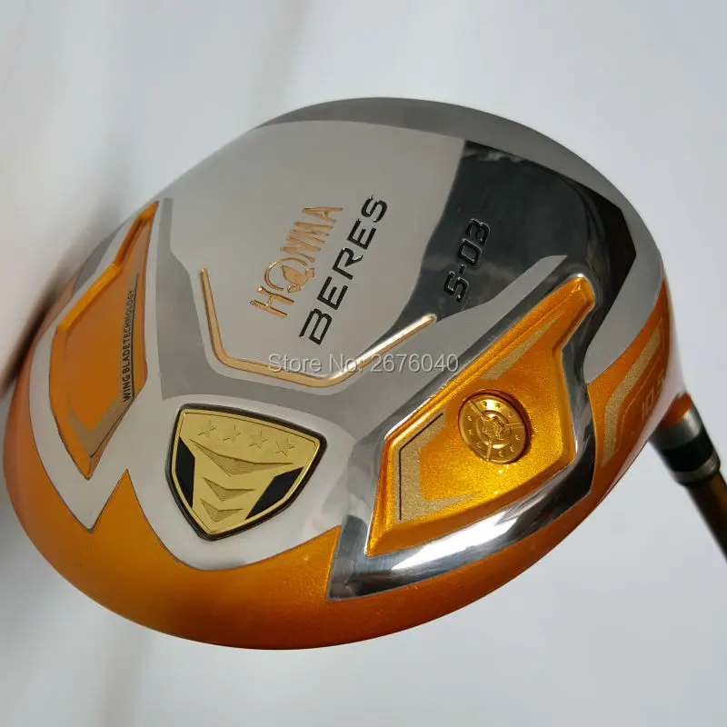 Новые клюшки для гольфа HONMA S-03 4 звезды золотой цвет гольф Драйвер 9.5or10.5 Лофт графитовый Вал R или S flex драйвер клюшки