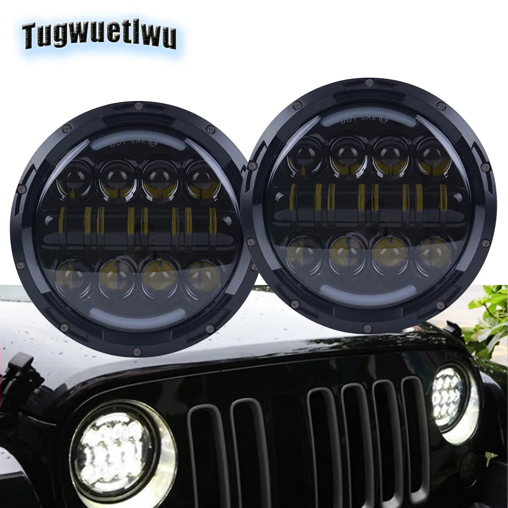 2pcs 7 inch Led Headlights car lights assembly headlight with drl turn