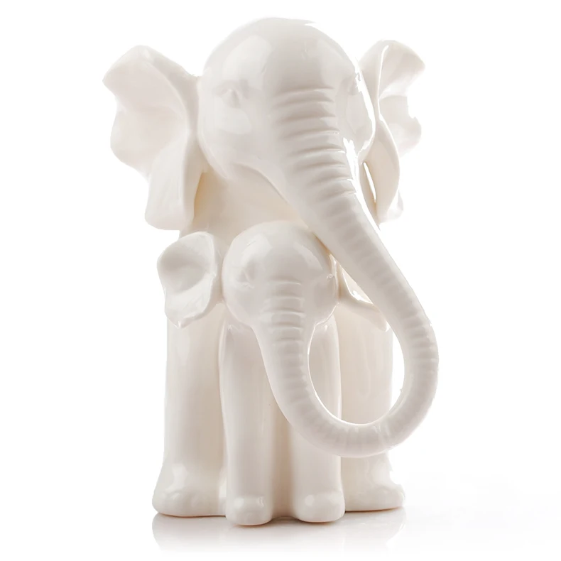 White Ceramic Elephant Home Decor Crafts Room Decoration White Ceramic Elephant Home Decor Crafts Room Decoration Kawaii Ornament Porcelain Figurines Animal In Miniatures