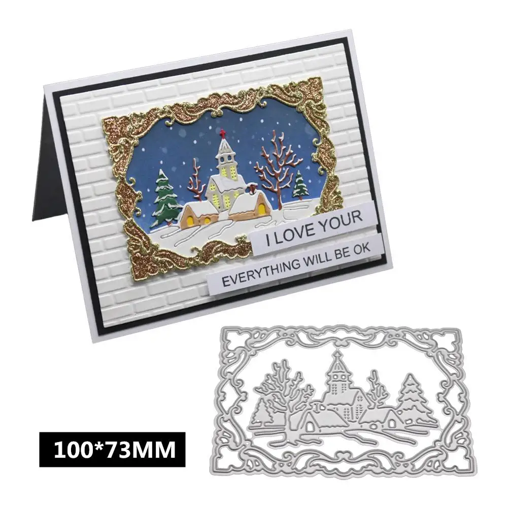 

Christmas Snow Day Frame Metal Cutting Dies for DIY Scrapbooking Photo Album Decorative Embossing Paper Card Crafts Die Cut 2019
