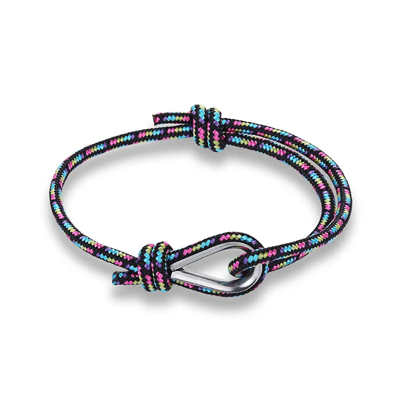 Модный летний браслет на ногу, спортивный высококачественный веревочный браслет, цветной браслет для влюбленных, браслеты для выживания на удачу для мужчин и женщин, подарки для друзей - Окраска металла: Colorful