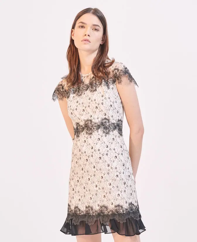 

Women Dress 2017 Spring Summer Delicate Lace Flower Dress