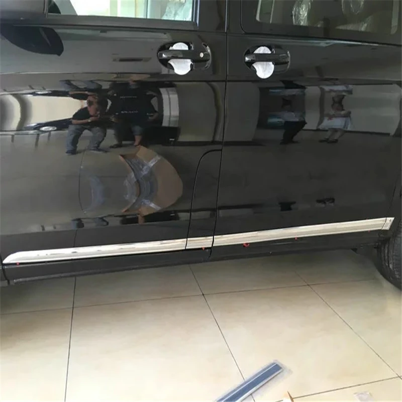 

WELKINRY for Mercedes Benz V-CLASS V CLASS V250 V260 V220 W447 2014 2015 2016 2017 ABS chrome car body door side moulding trim