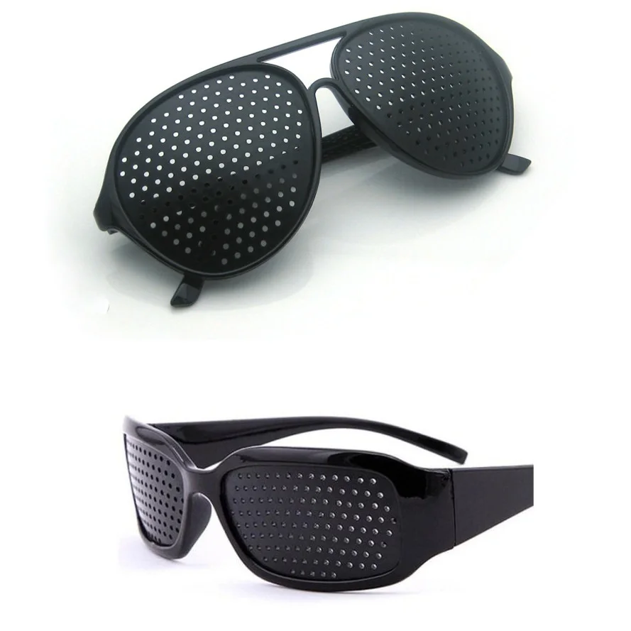 Vazrobe Black Pinhole Glasses Men Women Aviation Adult Children Eye Protect Goggles Pinhole