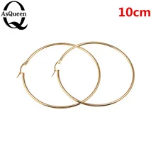  ASQUEEN Q Super Sexy Oversized Gold/Silver Big Circle Earrings Geometric Earrings For Women Punk Statement Earrings 