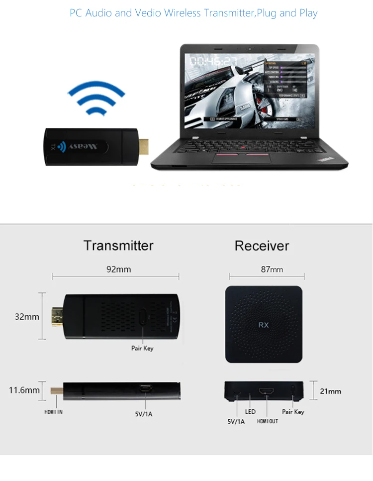 Measy w2h мини Carplay Расширенный Wifi Дисплей Dongle приемник 1080 P HDMI Беспроводной самоклеющийся интерфейс для ТВ адаптер до 15 м