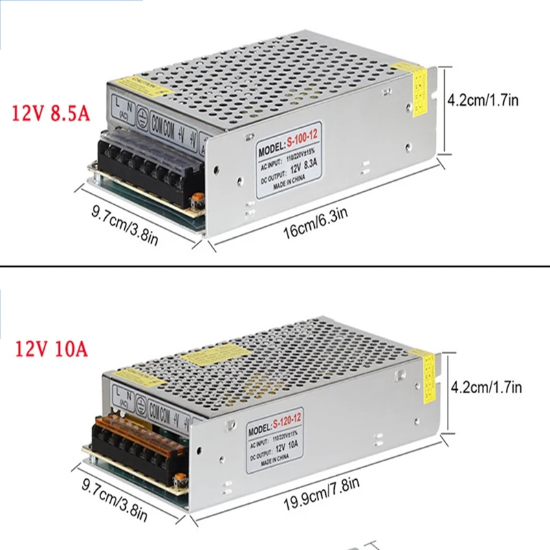 Светодиодные ленты свет драйвер AC110V 220V постоянного тока до DC12V 2A 3A 5A 8.5A 10A 15A 20A 30A 50A Питание адаптер Свет Аксессуары для трансформаторов