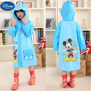 

Disney Raincoat outdoor Inflatable cap children Girls Cartoon frozen mickey rain Rainproof Poncho Boys child slicker Rainsuit