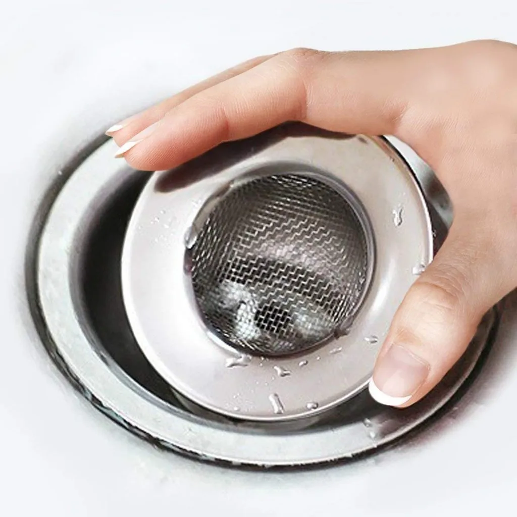 

ISHOWTIENDA Home Kitchen Sink Drain Strainer Stainless Steel Mesh Basket Strainer 7.5cm/3in