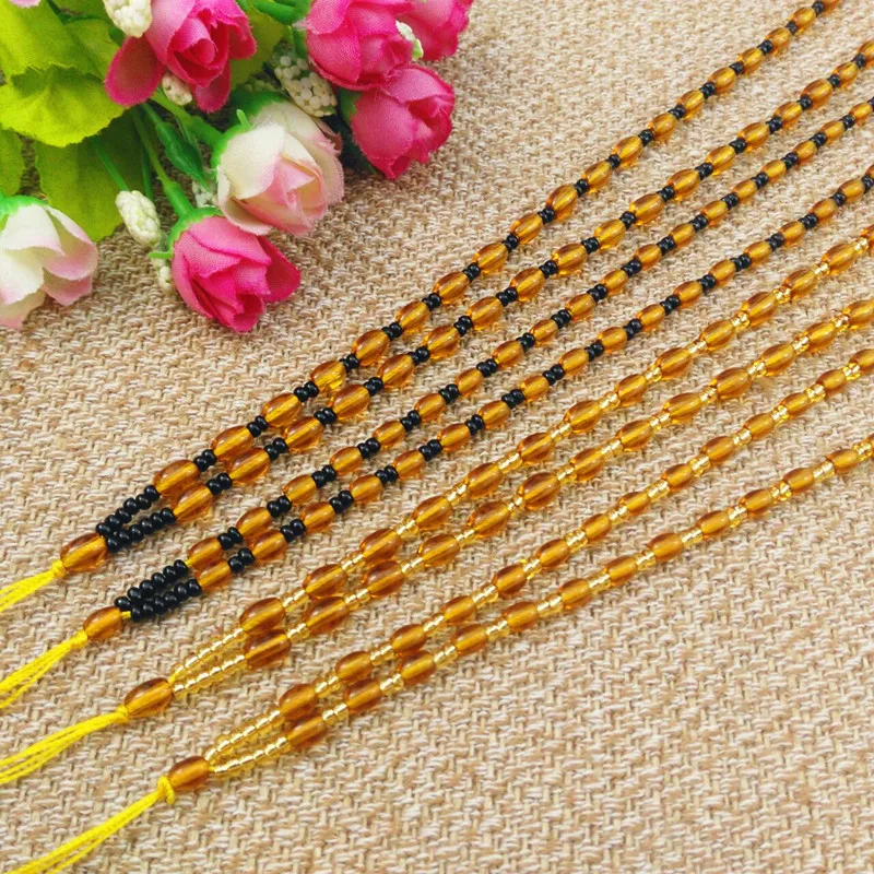 2pcs Hand Knited Necklace silk thread knot cord beads For Pendant gold