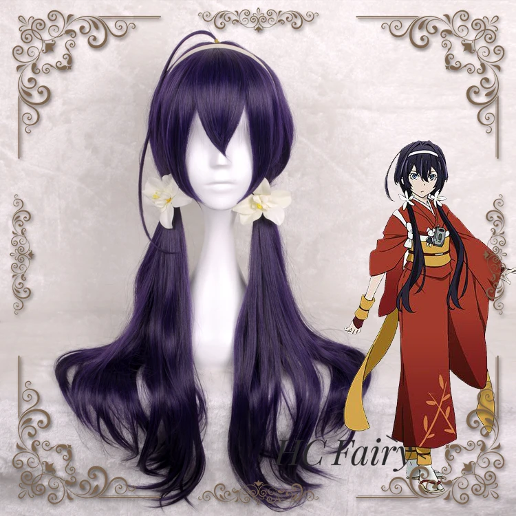 

Anime Bungou Stray Dogs Cosplay Wig Kyouka Izumi Purple Long Synthetic Hair for Adult