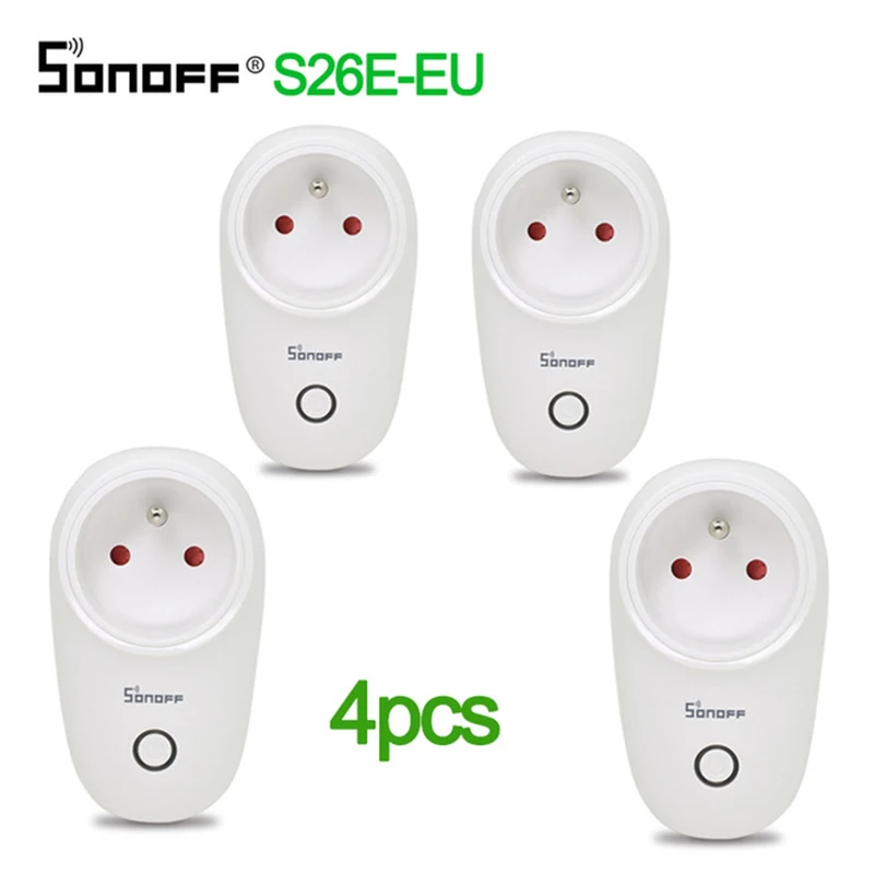 

1/2/3/4PCS Sonoff S26 EU Basic WiFi Smart Socket Wireless Plug Smart Home Switch Power Sockets Work With Alexa Google Assistant