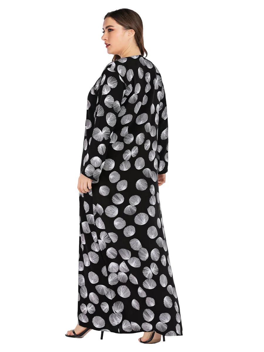 Осеннее женское мусульманское платье с перьями, большие размеры, abaya, модный халат, турецкий Дубай, длинный Восточный халат, Марокканское платье VKDR1734
