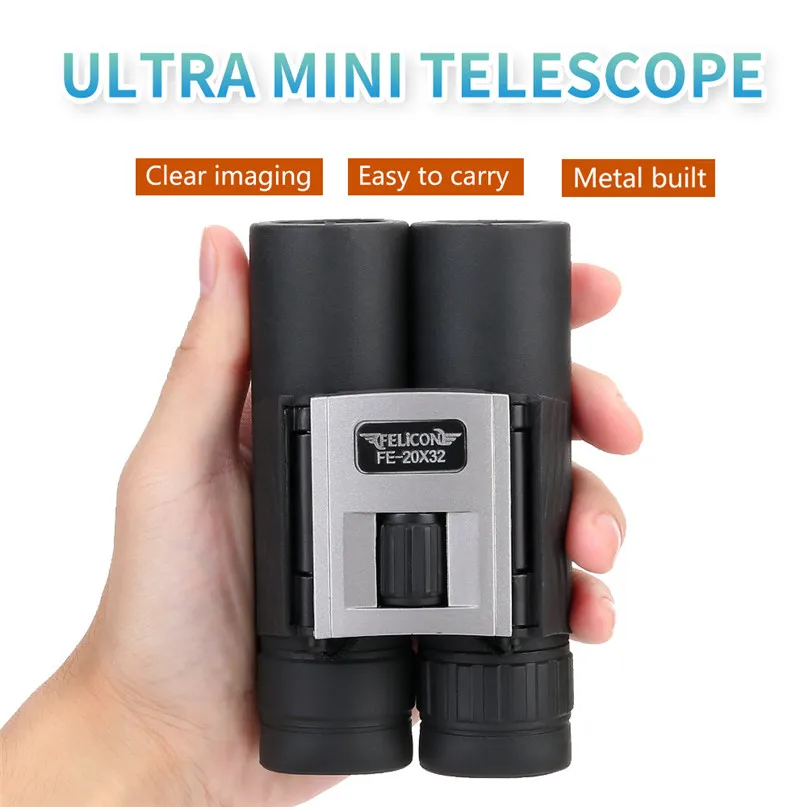 20X32 компактный бинокль с увеличением масштаба радиуса обзора 1000 м складной HD