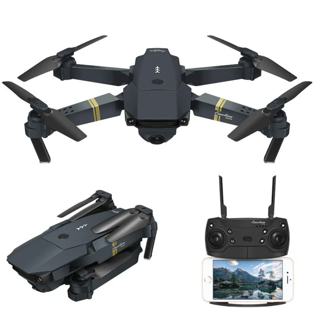 

RC Quadcopter E58 WIFI FPV With Wide Angle HD Camera Black 2.4G 4ch 6 axis High Hold Mode Foldable Arm USB Charging Transmit
