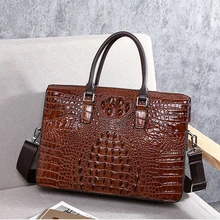 BAQI Men Handbags Briefcase Bag Cow Leather Crocodile Pattern Man Shoulder Messenger Bag Password Lock Men Computer Business Bag wmnuo men briefcase bag handbag crocodile pattern cow leather man shoulder messenger bag password lock men computer business bag