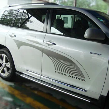 

Two Sides Car Door Waist Belt line Stickers And Decals Car-styling Car styling Decoration For Toyota Highlander Accessories