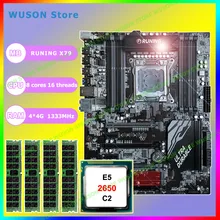 Runing ATX Super X79 LGA2011 материнская плата 8 слотов DDR3 DIMM max 8*16G 1866 процессор памяти Xeon E5 2650 C2 ram 16G(4*4G) DDR3 RECC