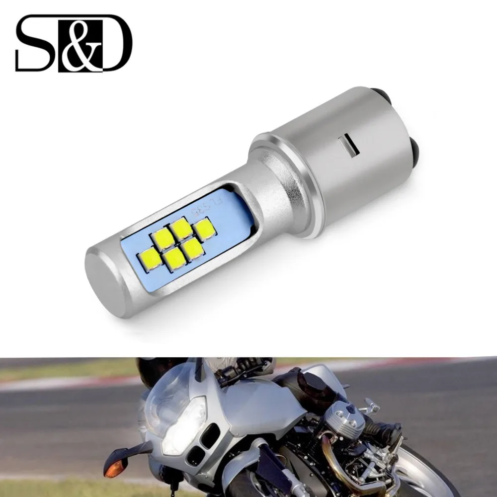H6 Motorcycle Headlight Ba20d Led Bulbs 12smd 1200lm Hi Low Fog Lights